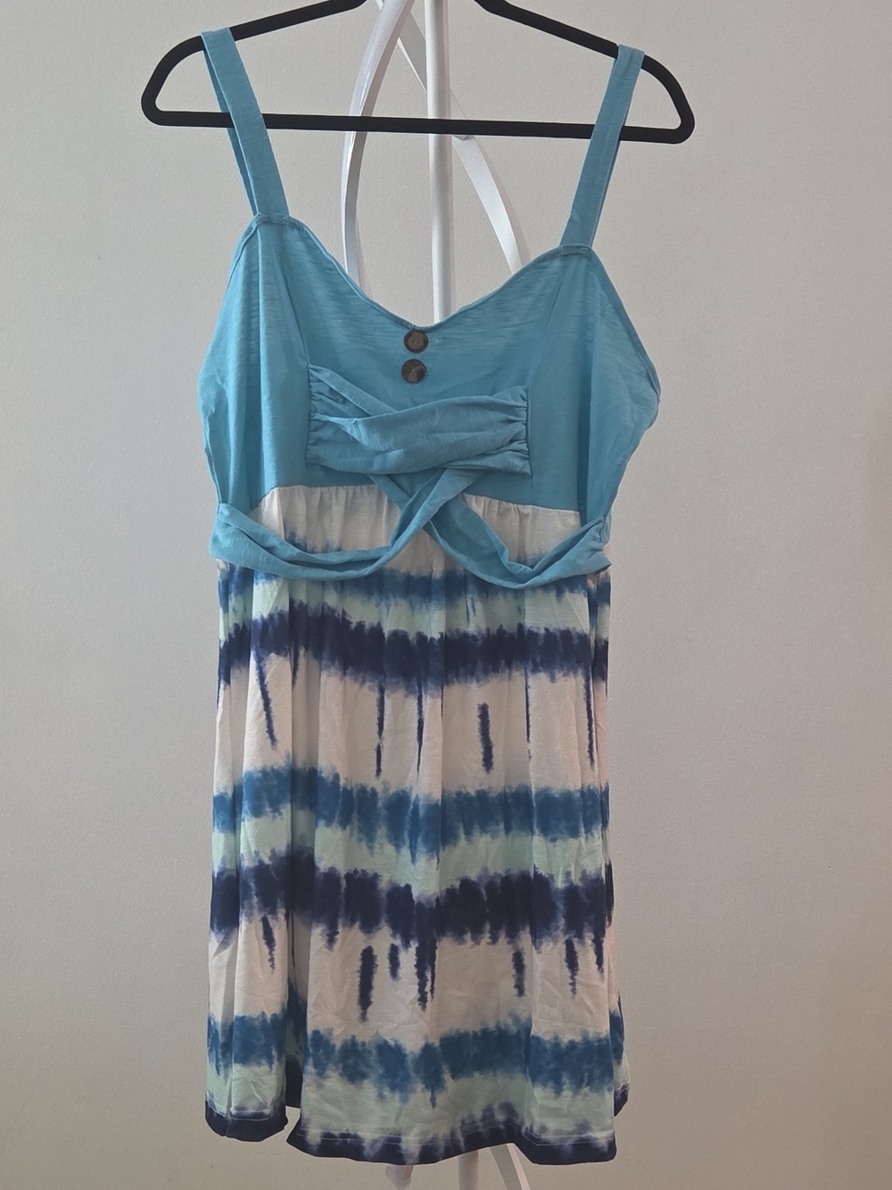 Turquoise Tie-Dye Fit & Flare Sundress - Picture 2 of 3